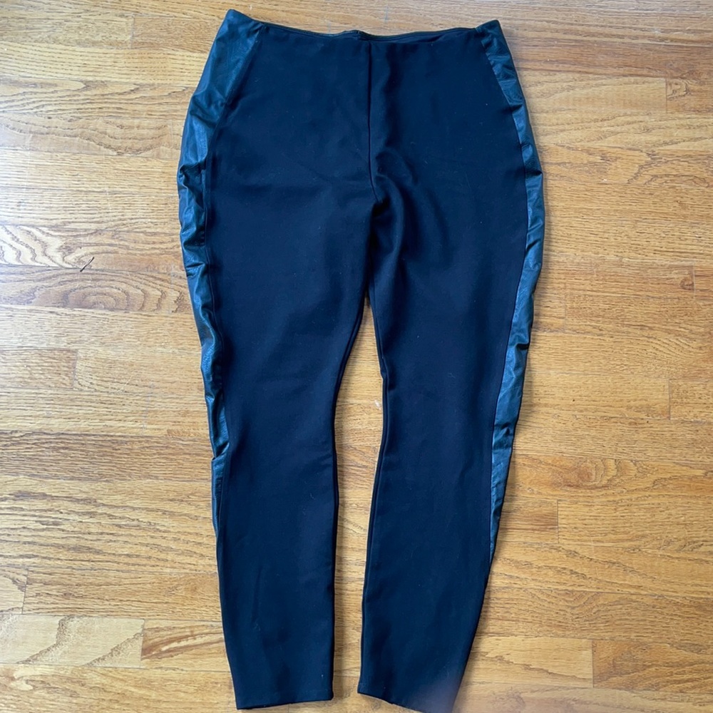 Lysee New York Leggings with Faux Leather Trim